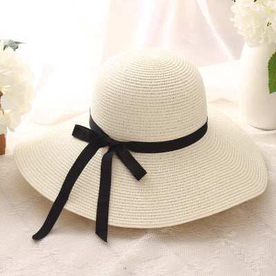 summer straw hat women big wide brim beach hat sun hat foldable sun block UV protection panama hat