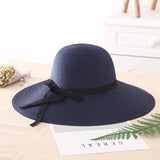 summer straw hat women big wide brim beach hat sun hat foldable sun block UV protection panama hat