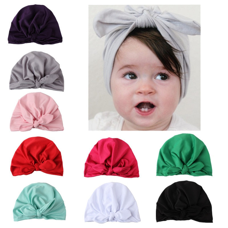 Fashion baby hat Solid Turban a headscarf for a girl Elastic caps for Girls 8 style baby cap Bow tie baby Infant Accessories